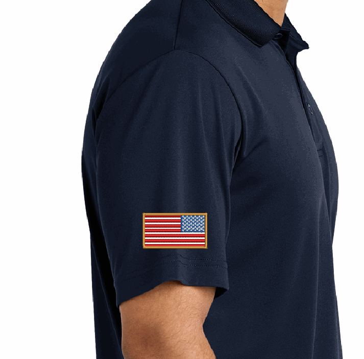 Add 3in US Flag Embroidery to Sleeve