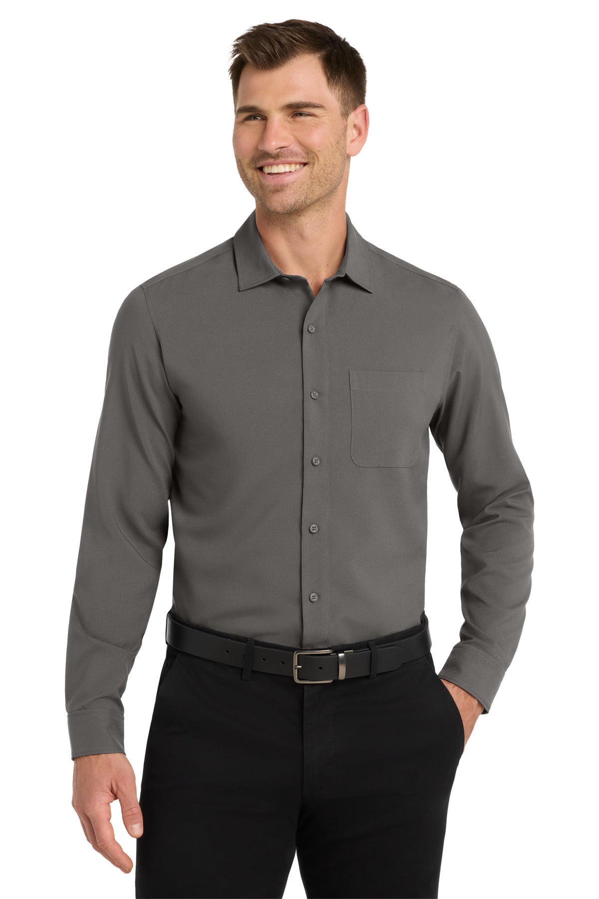 Custom Embroidery or DTF Print - Port Authority ® Long Sleeve Performance Staff Shirt W401