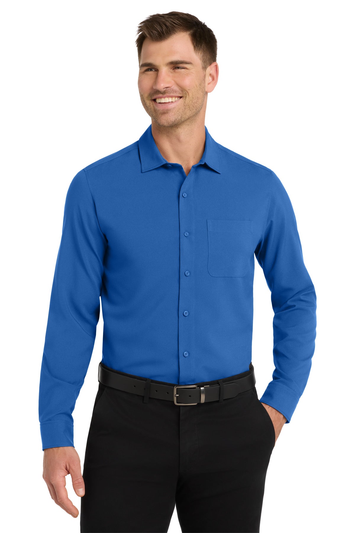 Custom Embroidery or DTF Print - Port Authority ® Long Sleeve Performance Staff Shirt W401