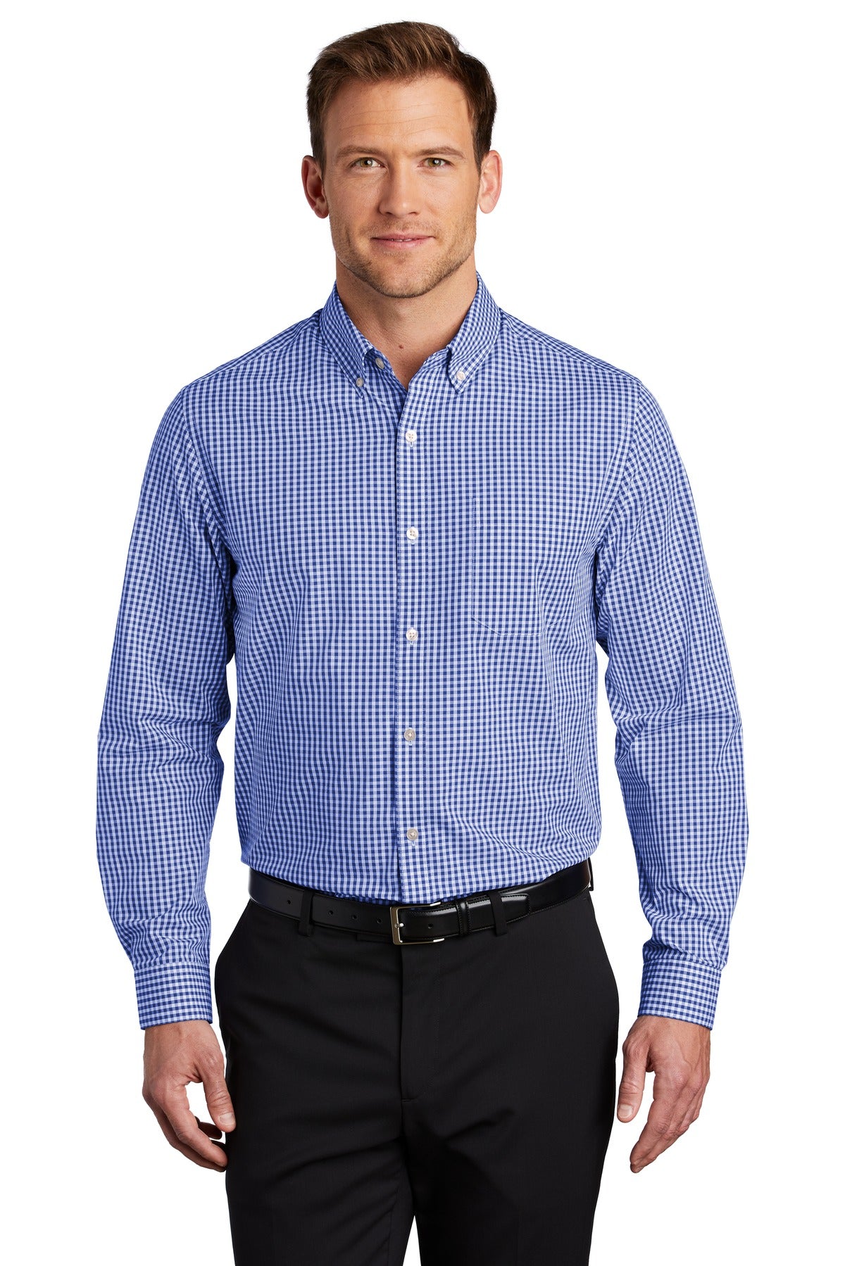 Custom Embroidered - Port Authority © Broadcloth Gingham Easy Care Shirt W644
