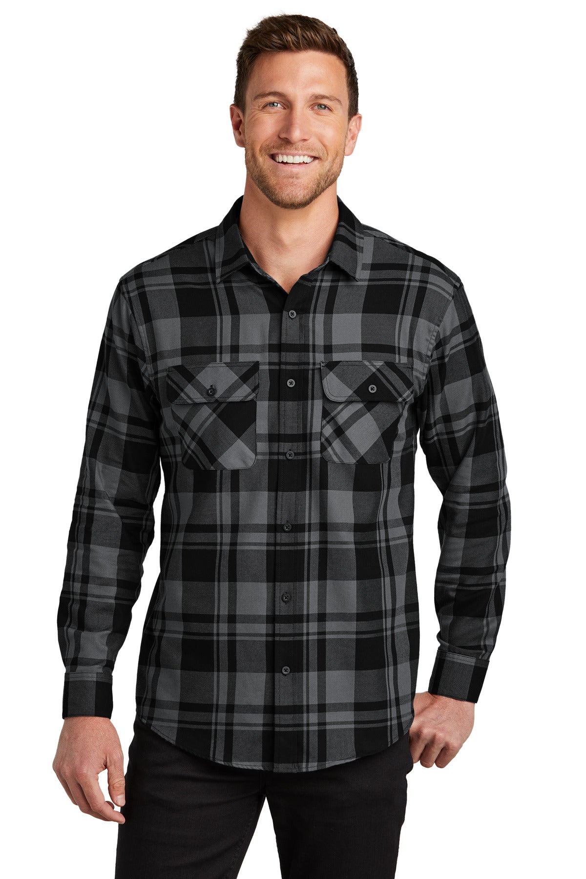 Custom Embroidery or DTF Print - Port Authority ® Plaid Flannel Shirt. W668
