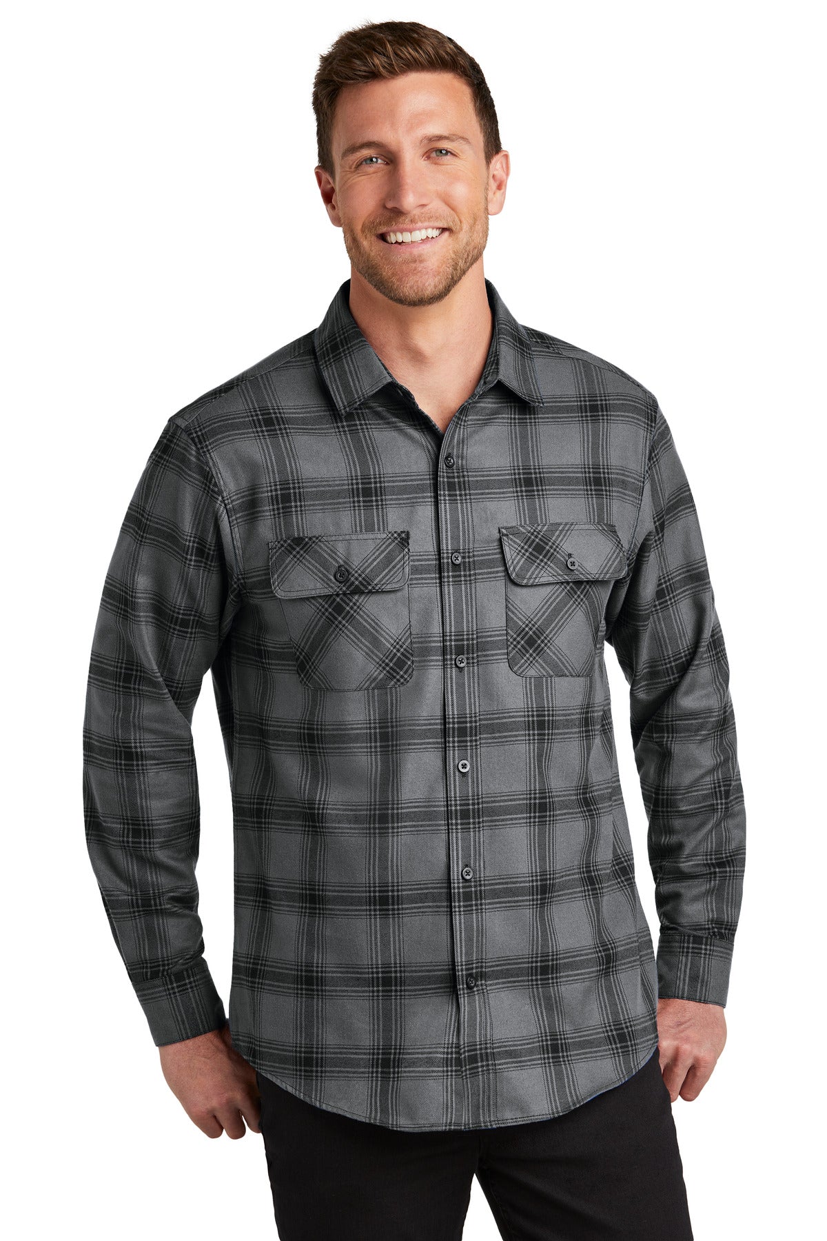 Custom Embroidered - Port Authority© Plaid Flannel Shirt. W668