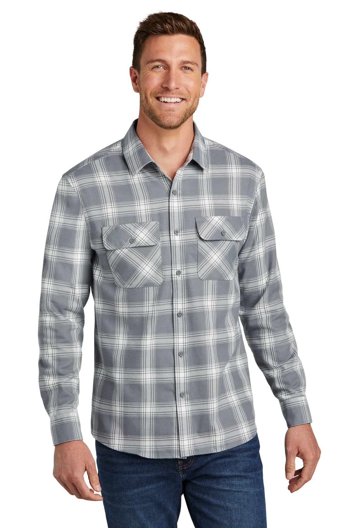 Custom Embroidery or DTF Print - Port Authority ® Plaid Flannel Shirt. W668