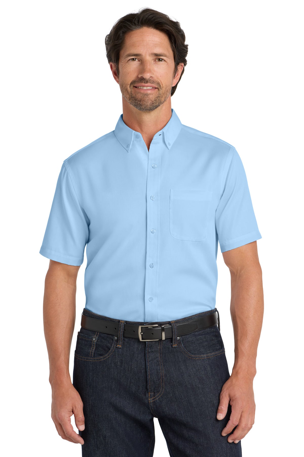 Custom Embroidery or DTF Print - Port Authority ® Short Sleeve SuperPro React ™ Twill Shirt. W809