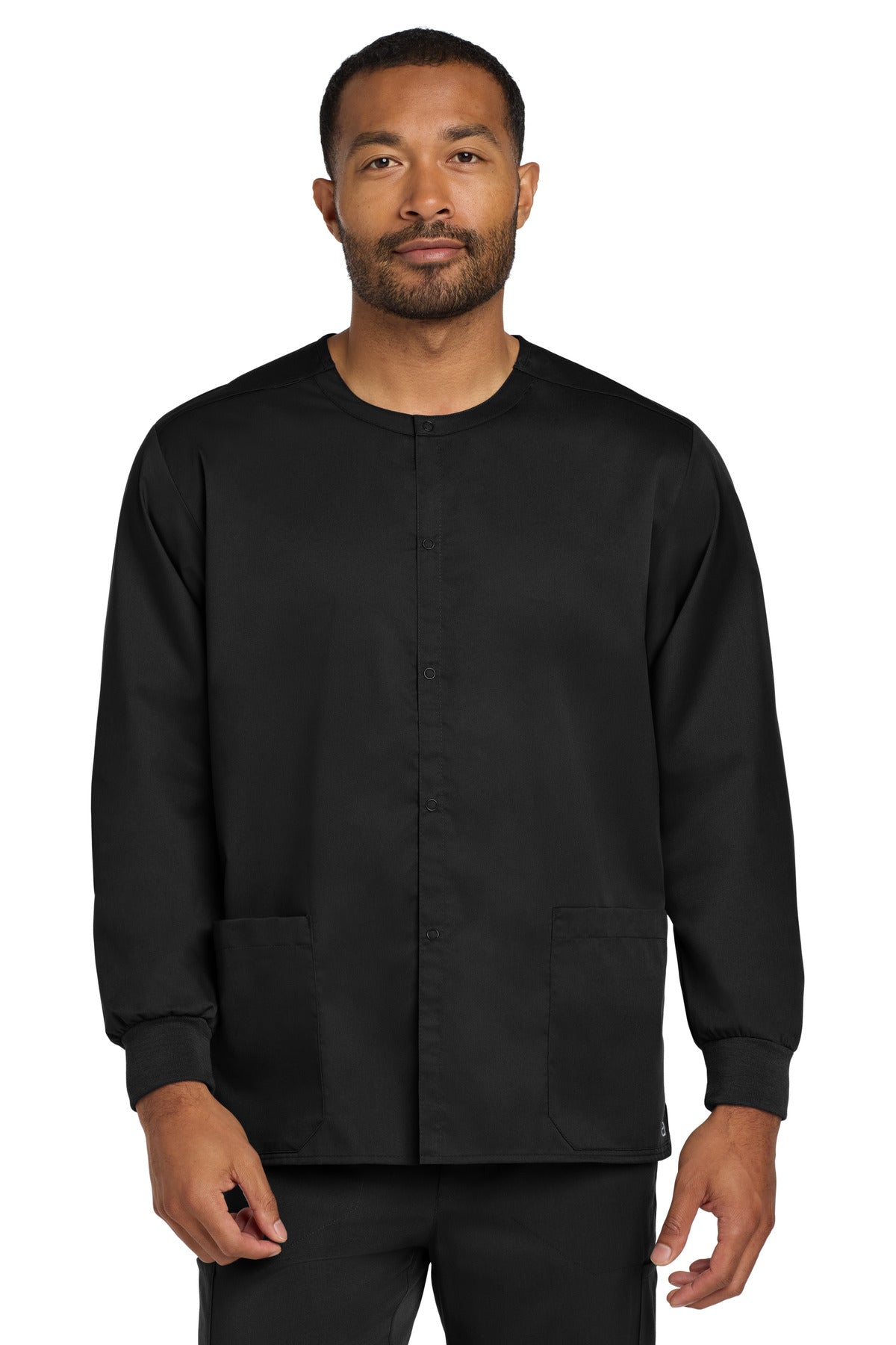Custom Embroidery or DTF Print - Wink ® Unisex WorkFlex Snap-Front Scrub Jacket WW3080