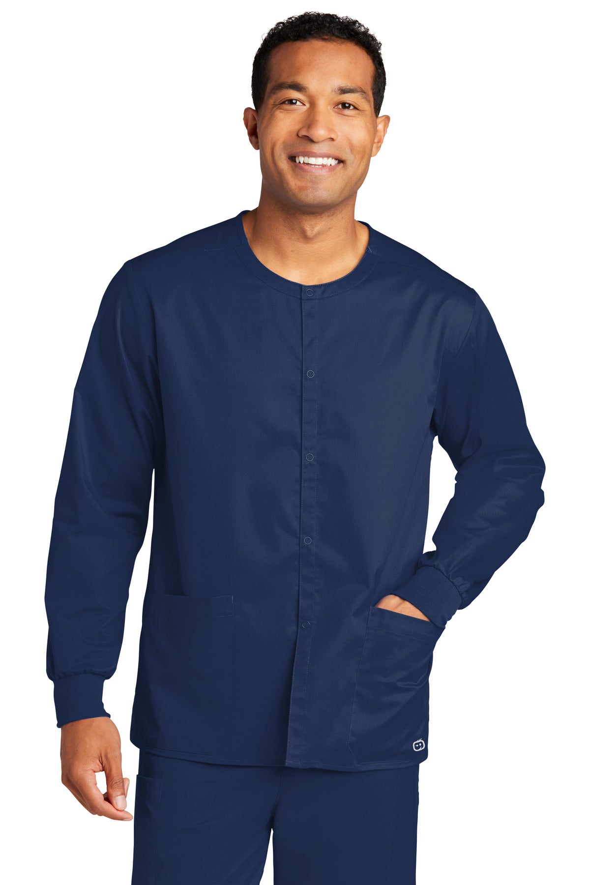 Custom Embroidered - Wink® Unisex WorkFlex Snap-Front Scrub Jacket WW3080