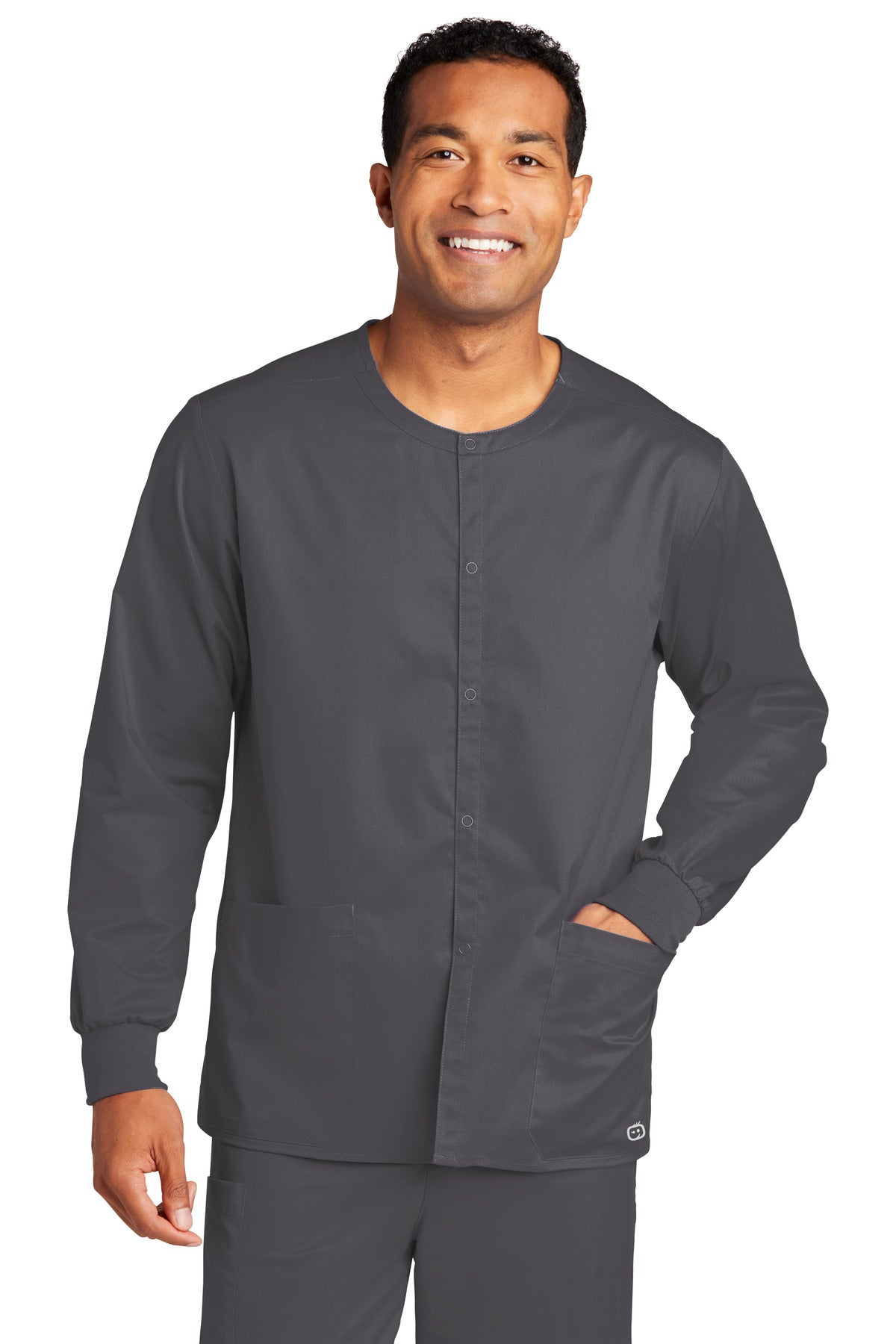 Custom Embroidered - Wink® Unisex WorkFlex Snap-Front Scrub Jacket WW3080