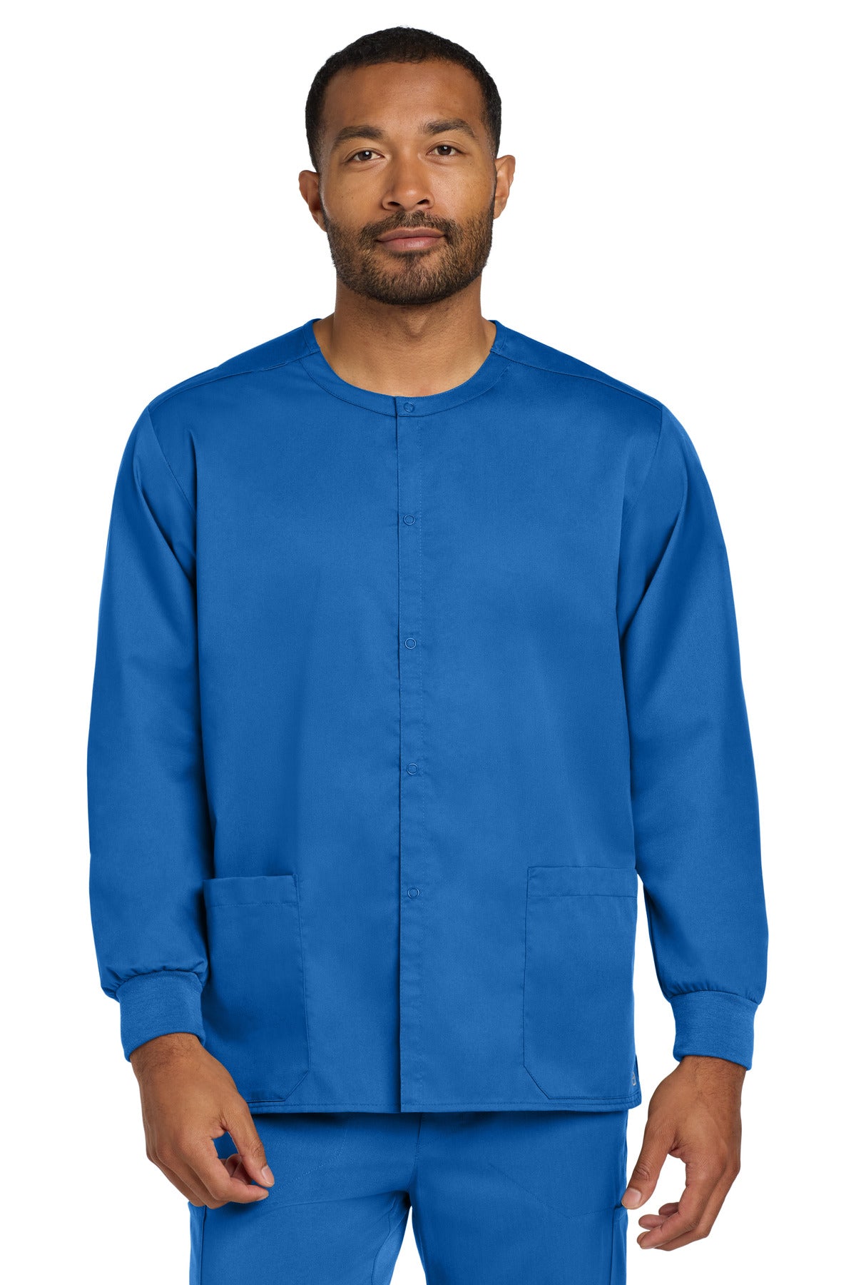 Custom Embroidery or DTF Print - Wink ® Unisex WorkFlex Snap-Front Scrub Jacket WW3080