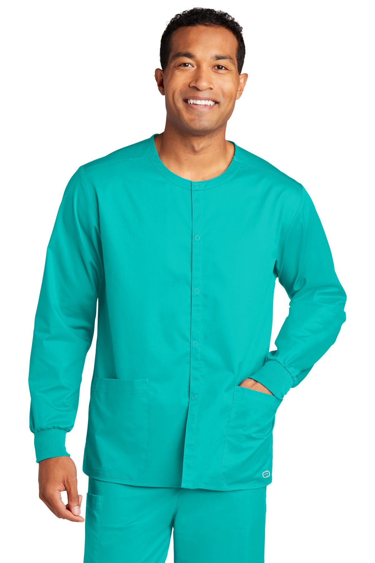 Custom Embroidered - Wink® Unisex WorkFlex Snap-Front Scrub Jacket WW3080