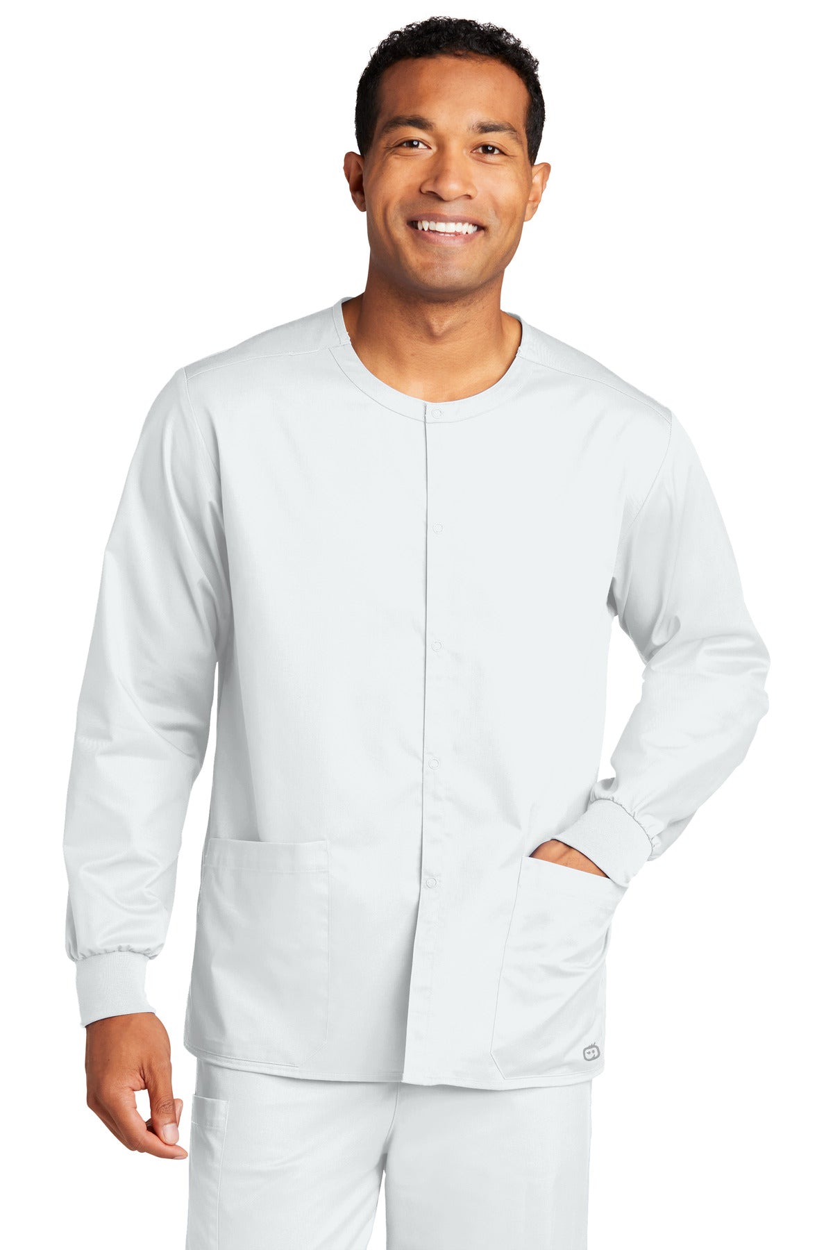 Custom Embroidered - Wink® Unisex WorkFlex Snap-Front Scrub Jacket WW3080