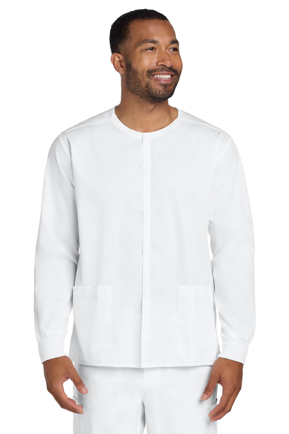 Custom Embroidery or DTF Print - Wink ® Unisex WorkFlex Snap-Front Scrub Jacket WW3080
