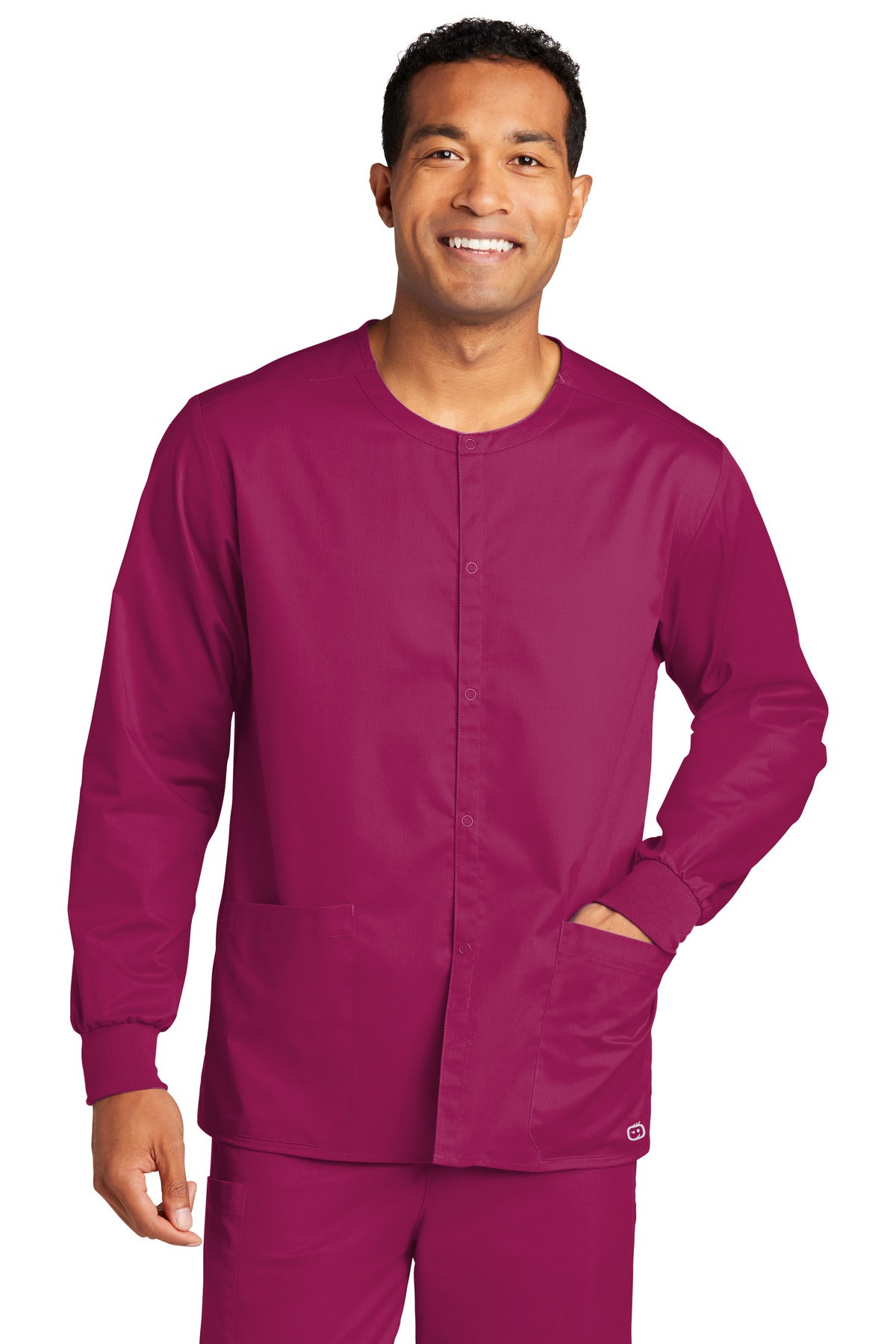 Custom Embroidered - Wink® Unisex WorkFlex Snap-Front Scrub Jacket WW3080
