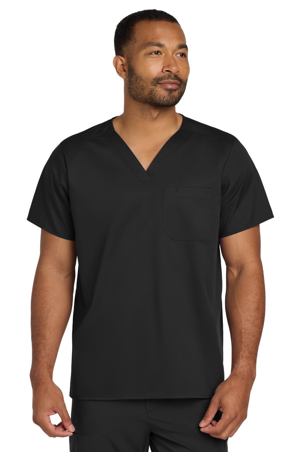Custom Embroidery or DTF Print - Wink ® Unisex WorkFlex Chest Pocket V-Neck Top WW3160