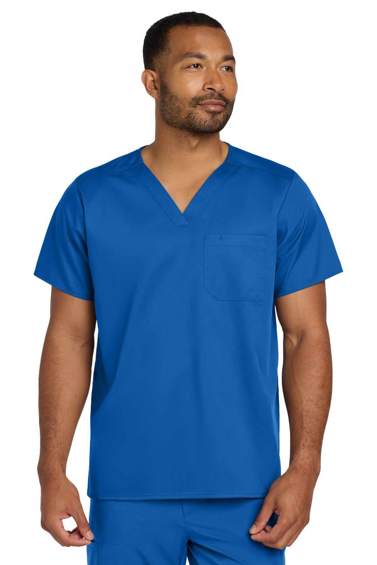 Custom Embroidery or DTF Print - Wink ® Unisex WorkFlex Chest Pocket V-Neck Top WW3160