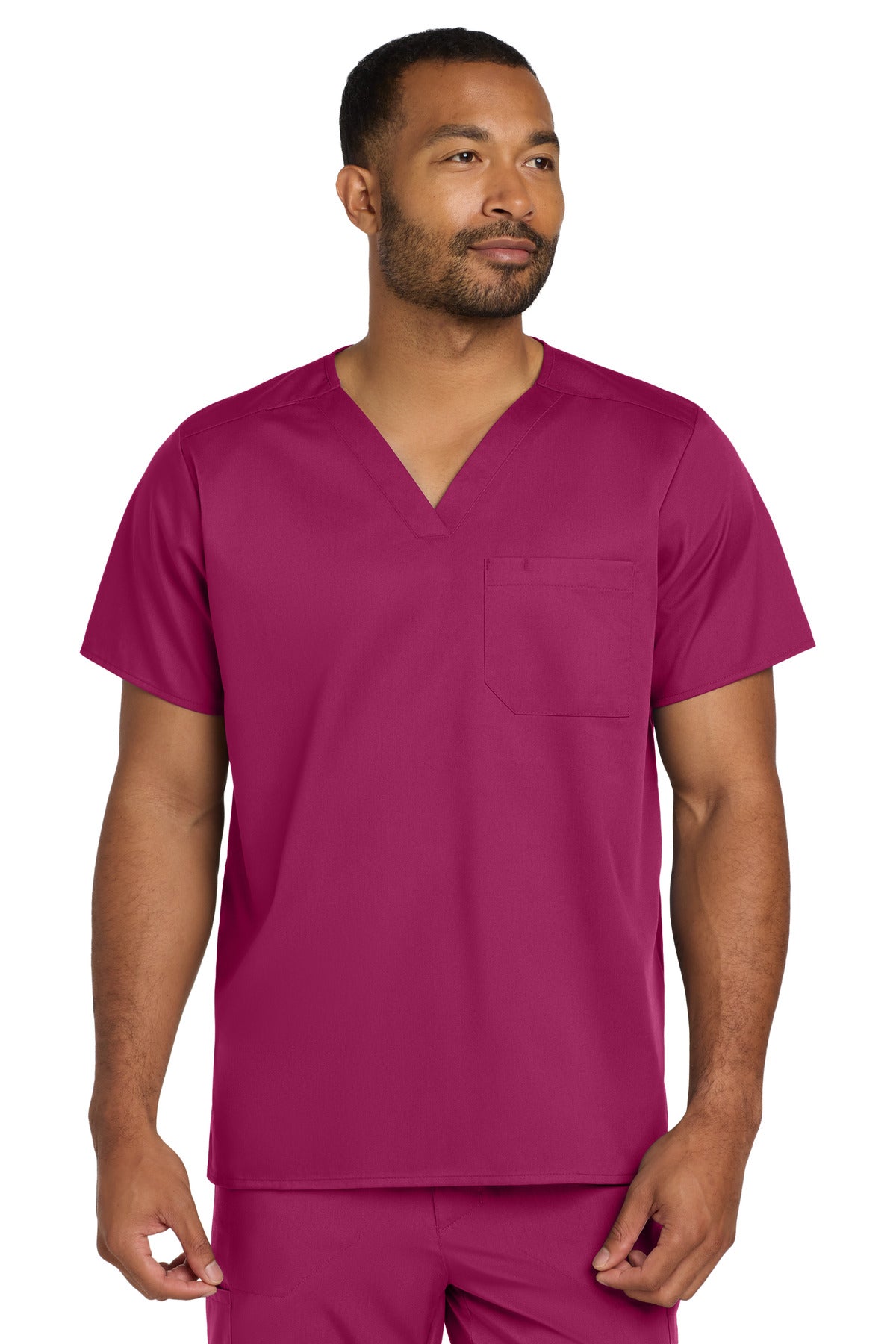 Custom Embroidery or DTF Print - Wink ® Unisex WorkFlex Chest Pocket V-Neck Top WW3160