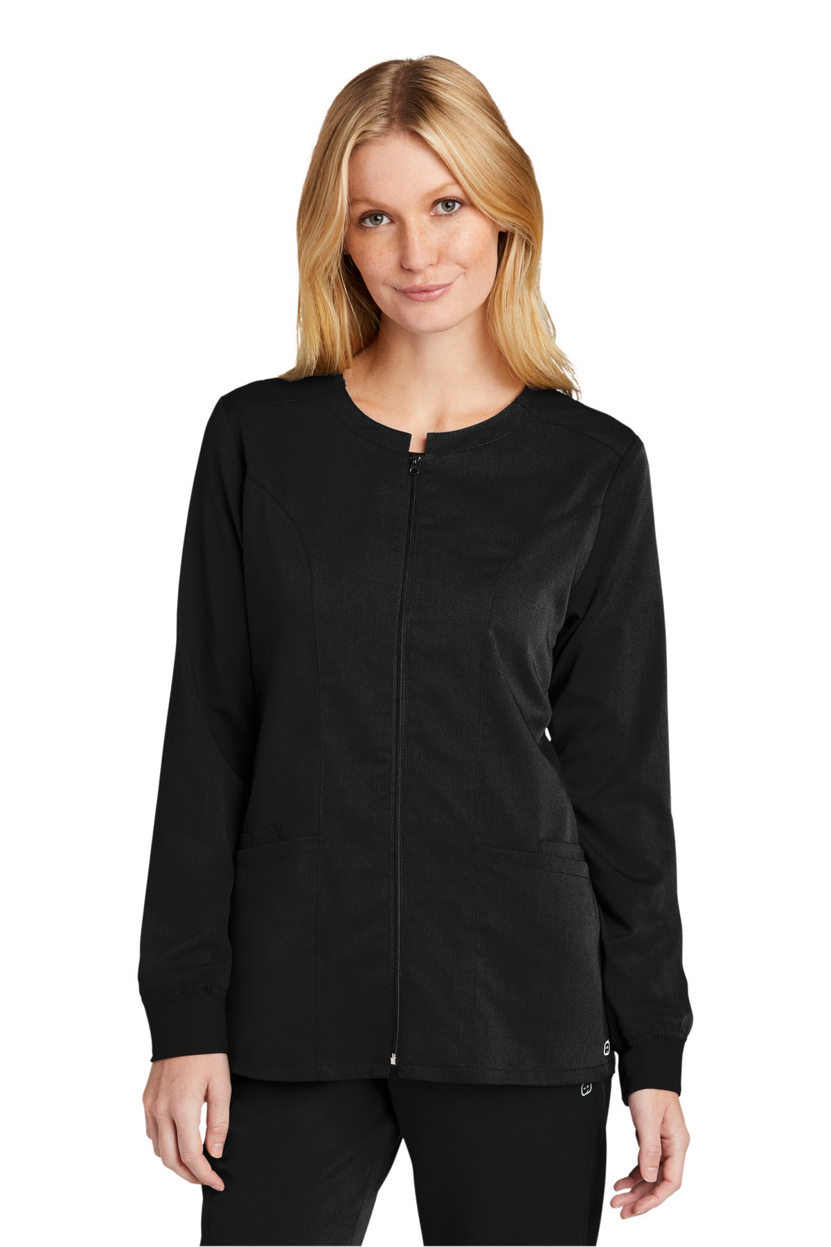 Custom Embroidered - Wink® Women's Premiere Flex™ Full-Zip Scrub Jacket WW4088