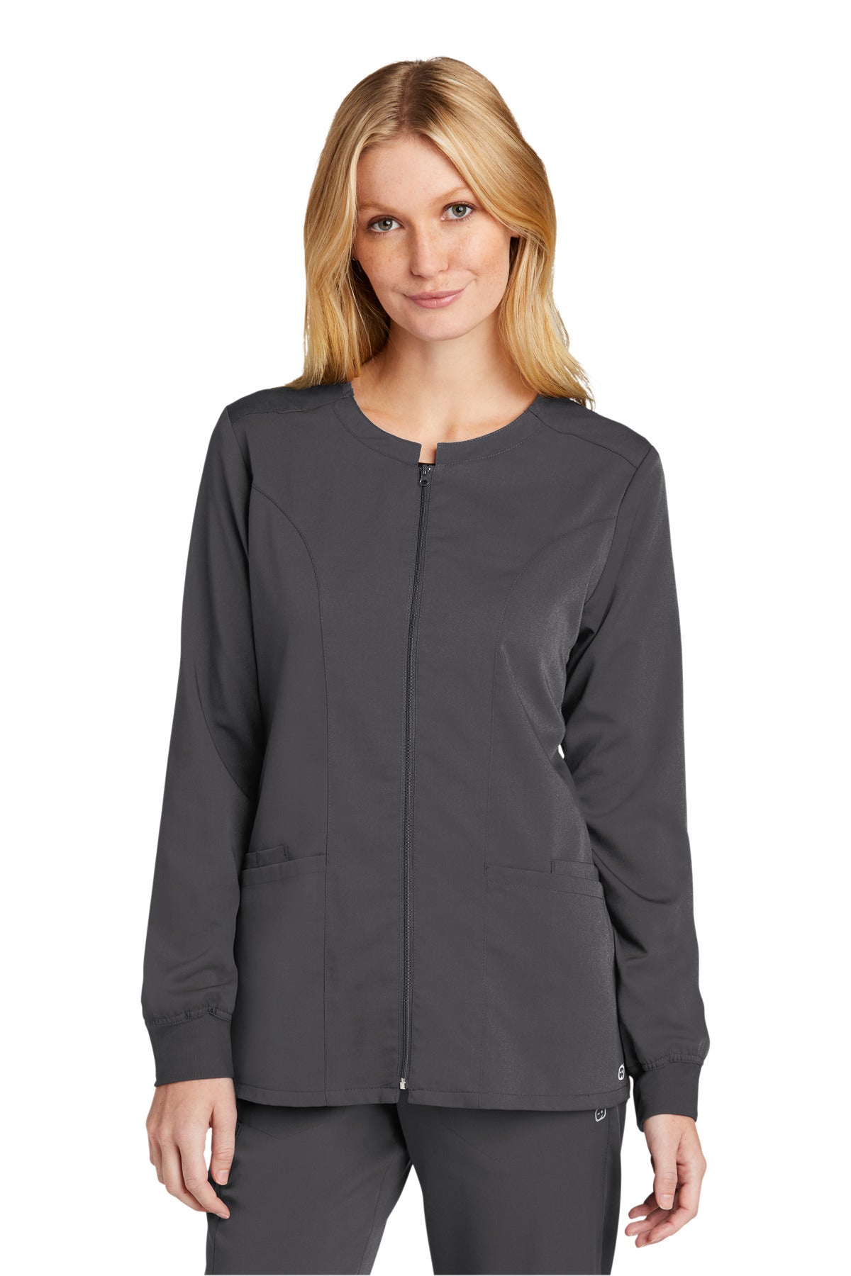 Custom Embroidered - Wink® Women's Premiere Flex™ Full-Zip Scrub Jacket WW4088