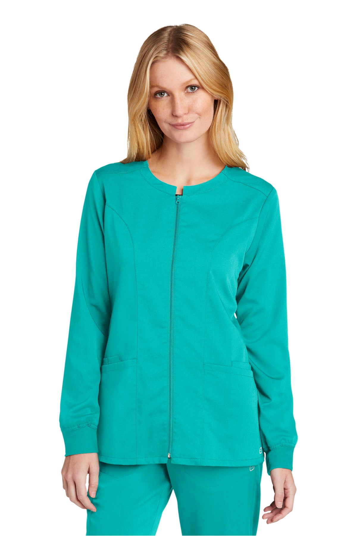 Custom Embroidered - Wink® Women's Premiere Flex™ Full-Zip Scrub Jacket WW4088