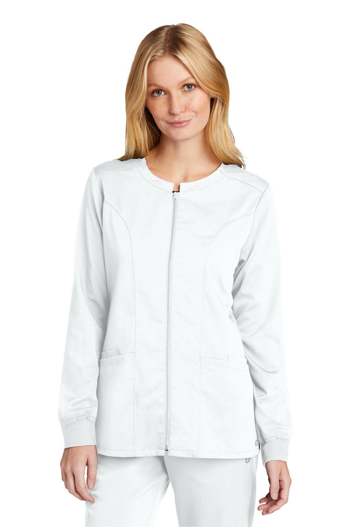 Custom Embroidered - Wink® Women's Premiere Flex™ Full-Zip Scrub Jacket WW4088