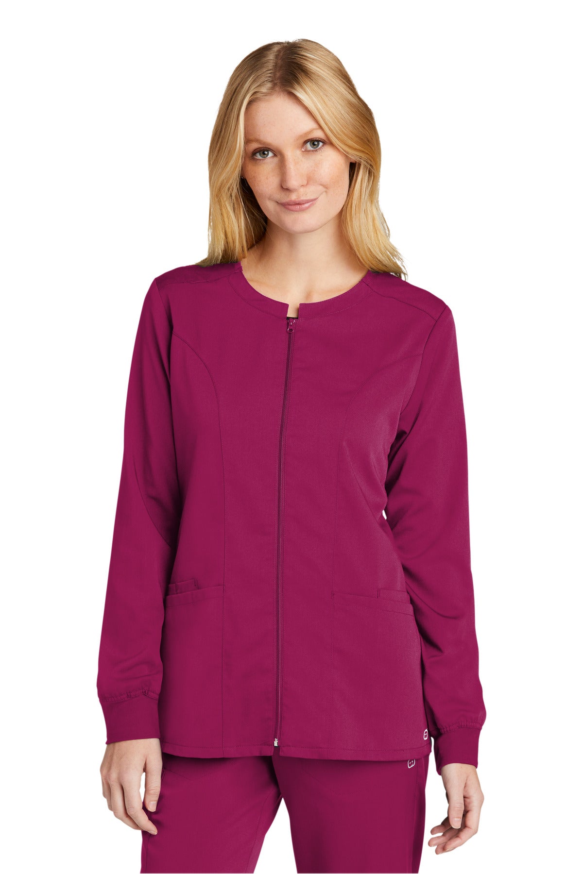 Custom Embroidered - Wink® Women's Premiere Flex™ Full-Zip Scrub Jacket WW4088