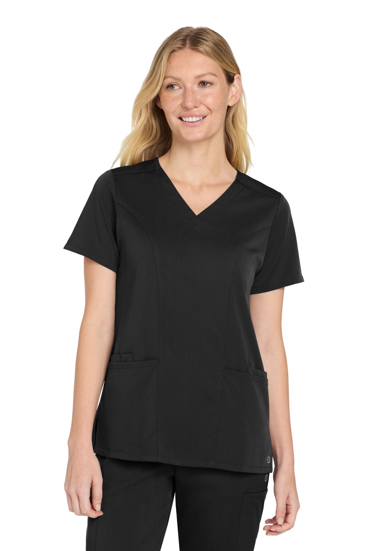 Custom Embroidery or DTF Print - Wink ® Women's Premiere Flex ™ V-Neck Top WW4168