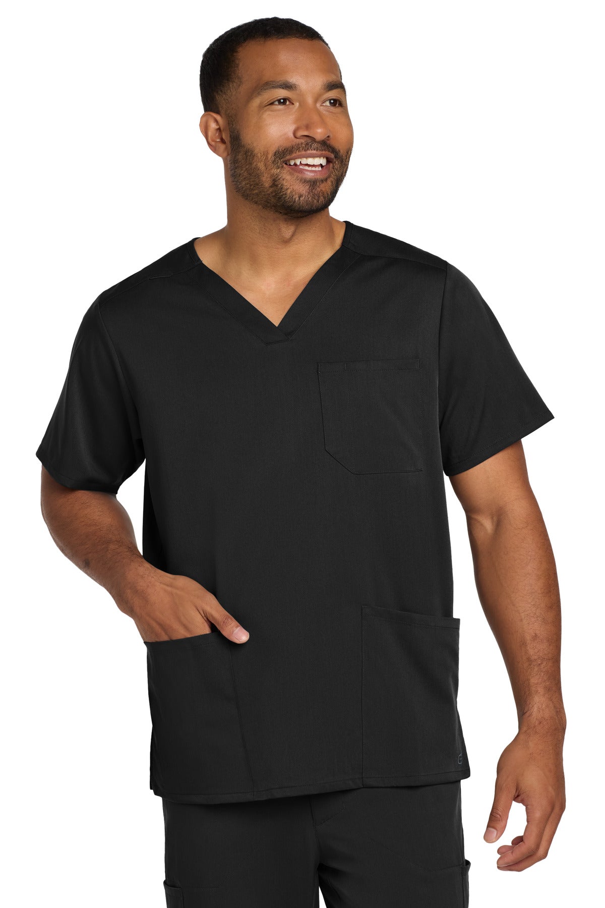 Custom Embroidery or DTF Print - Wink ® Men's Premiere Flex ™ V-Neck Top WW5068