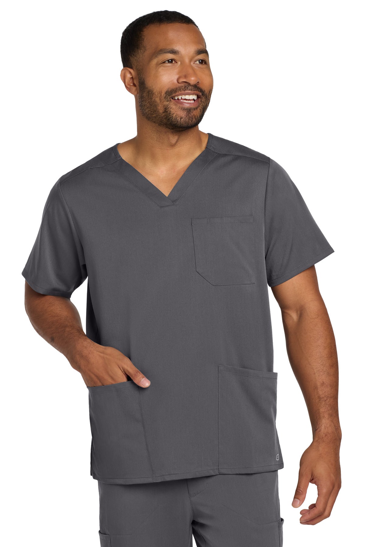 Custom Embroidery or DTF Print - Wink ® Men's Premiere Flex ™ V-Neck Top WW5068
