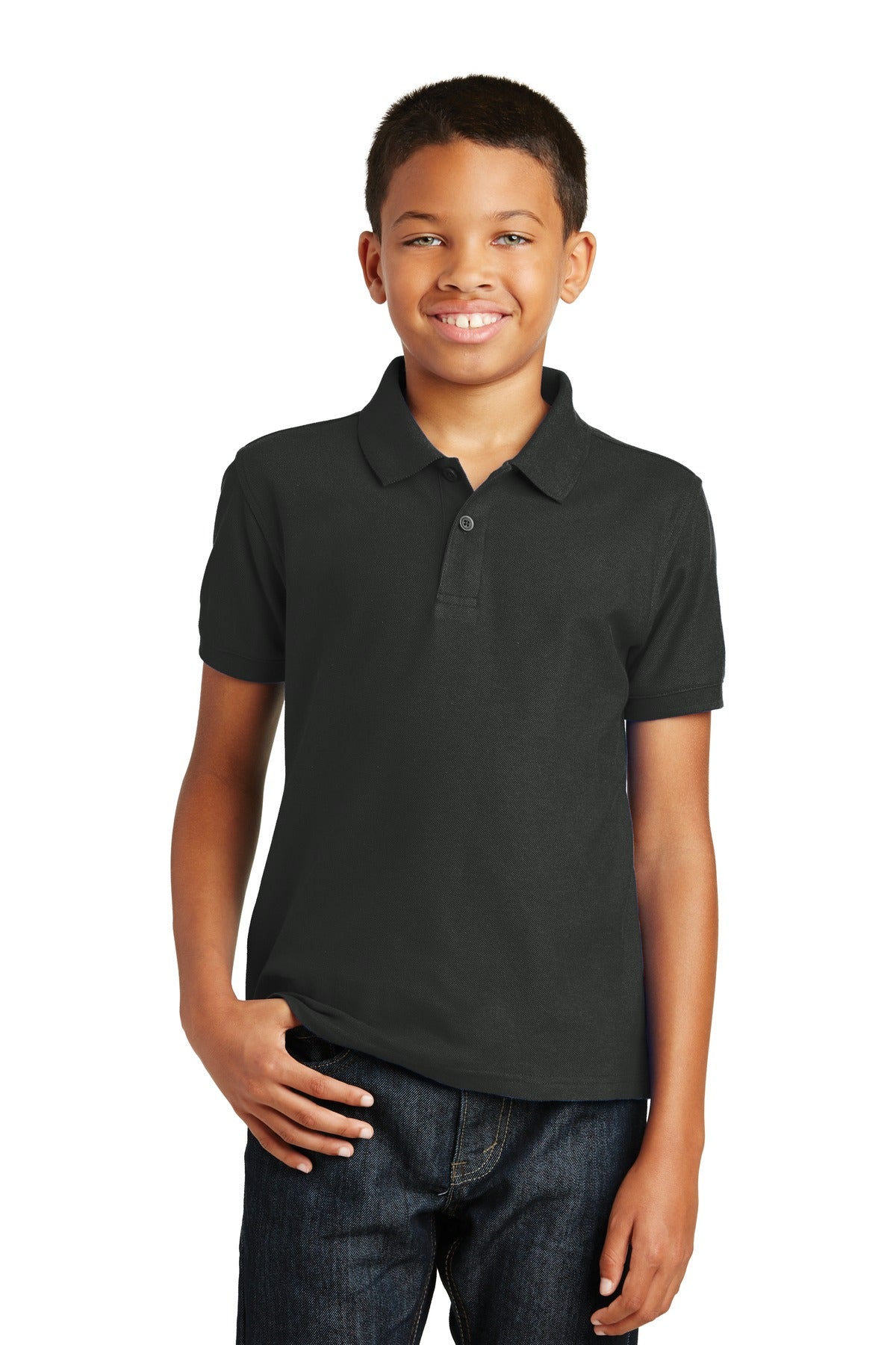 Custom Embroidery or DTF Print - Port Authority ® Youth Core Classic Pique Polo. Y100