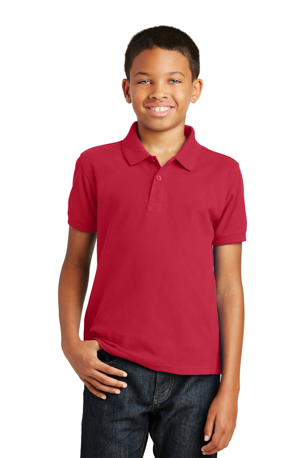 Custom Embroidery or DTF Print - Port Authority ® Youth Core Classic Pique Polo. Y100