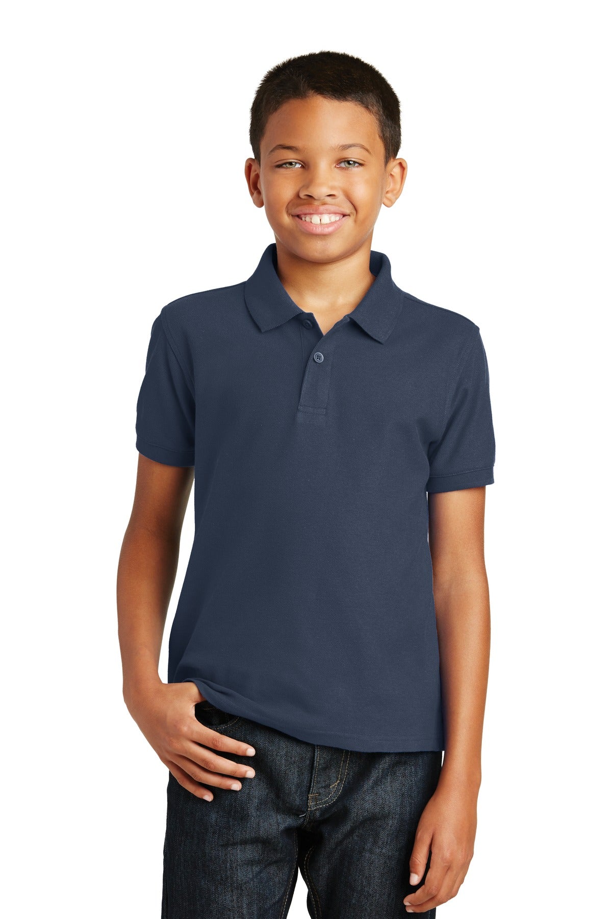 Custom Embroidery or DTF Print - Port Authority ® Youth Core Classic Pique Polo. Y100