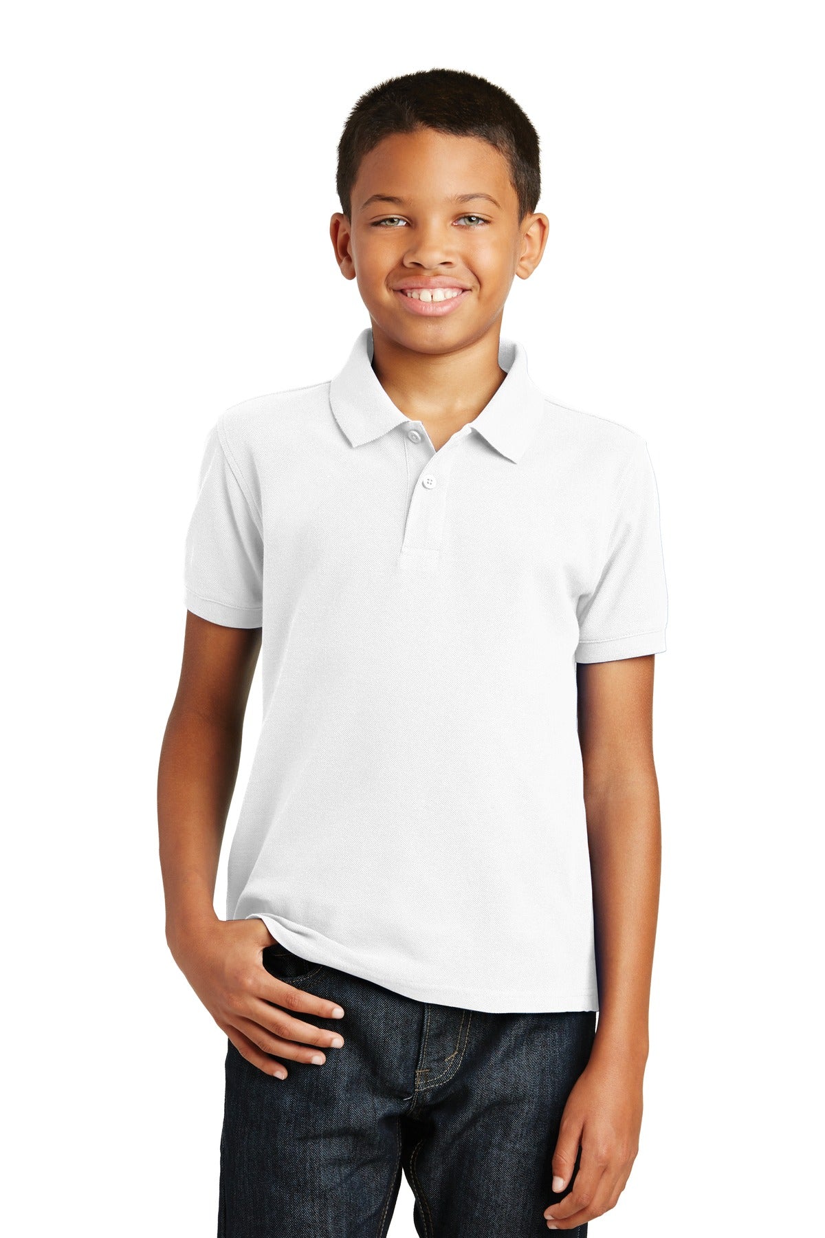 Custom Embroidery or DTF Print - Port Authority ® Youth Core Classic Pique Polo. Y100