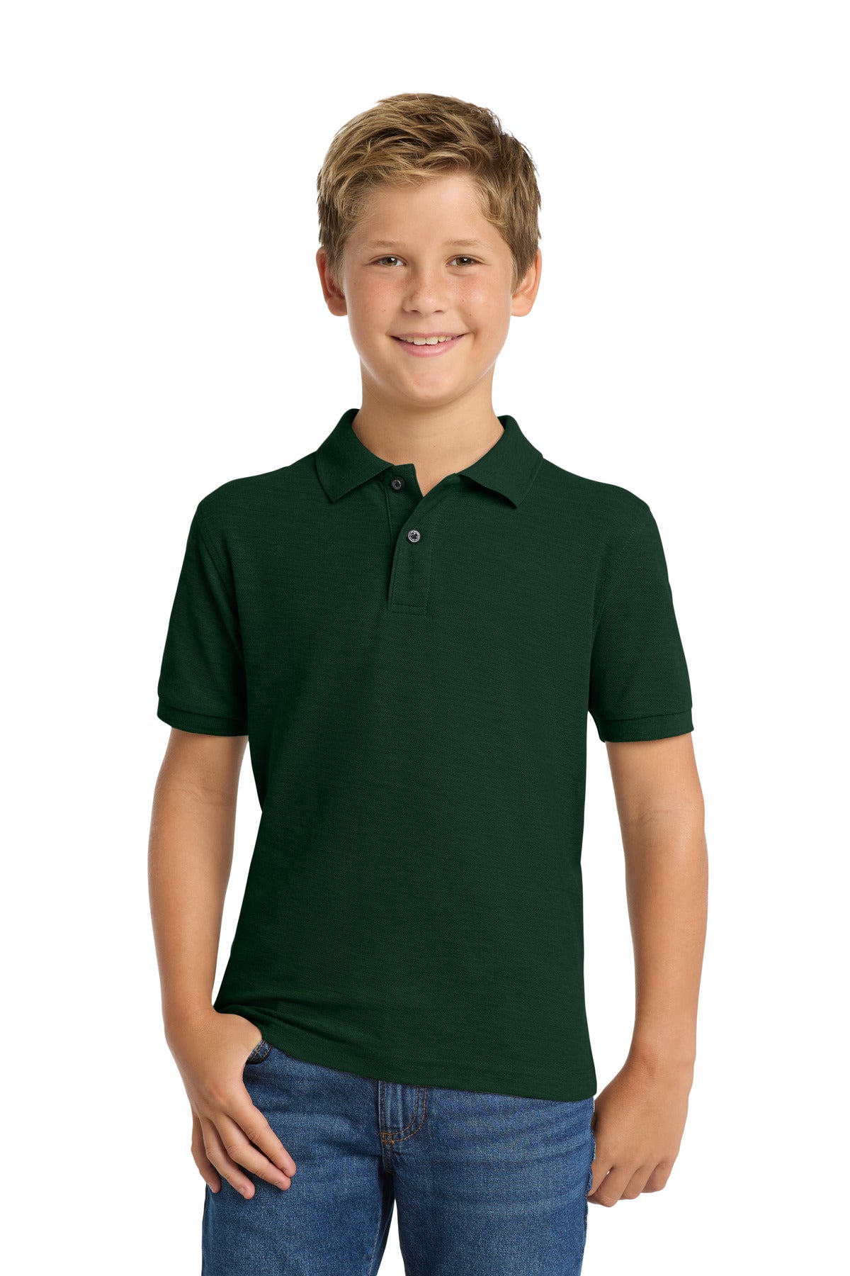 Custom Embroidery or DTF Print - Port Authority ® Youth Silk Touch™ Polo. Y500