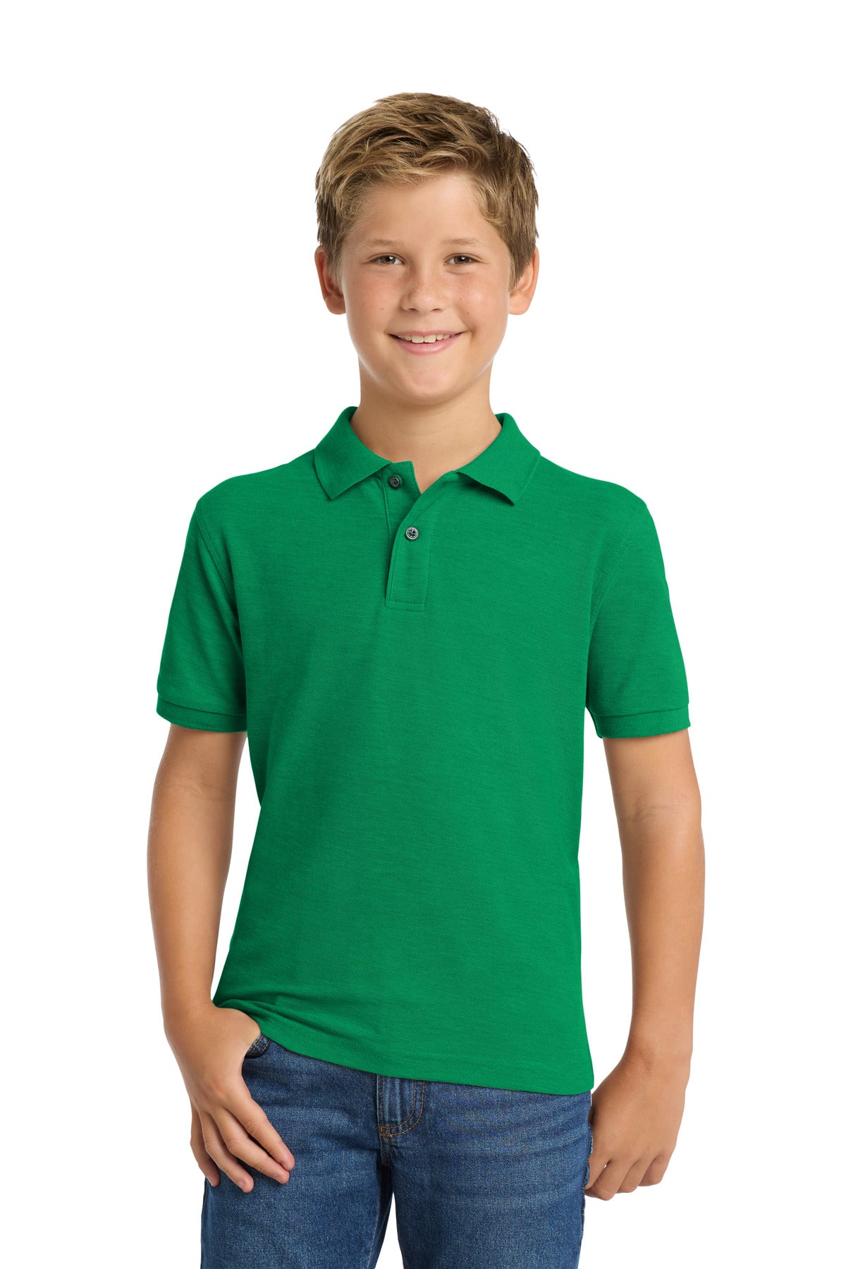 Custom Embroidery or DTF Print - Port Authority ® Youth Silk Touch™ Polo. Y500