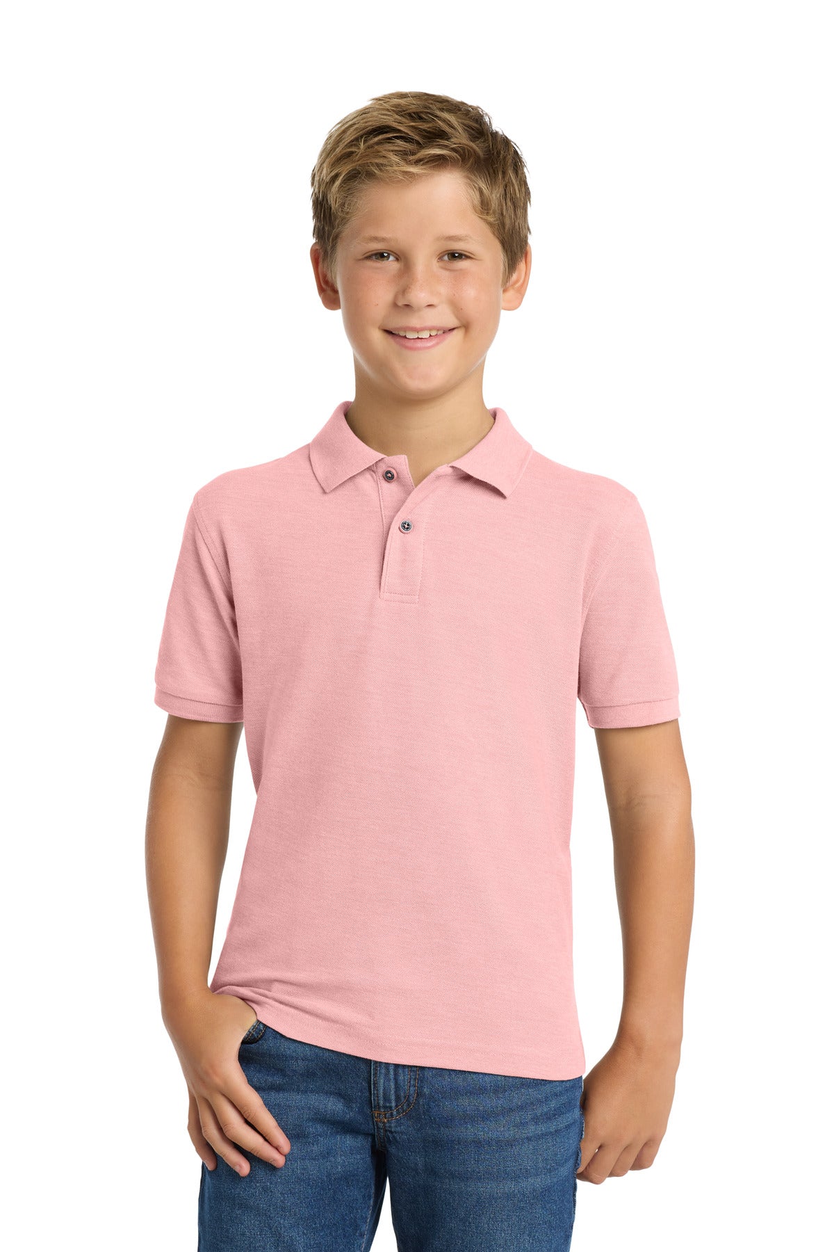 Custom Embroidery or DTF Print - Port Authority ® Youth Silk Touch™ Polo. Y500