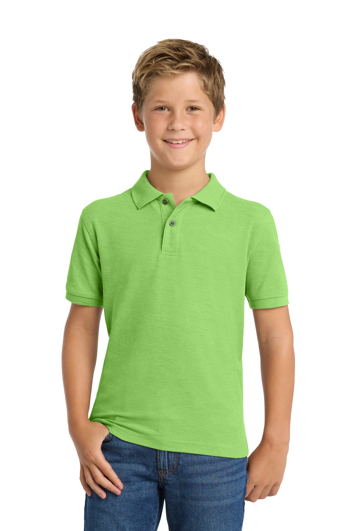 Custom Embroidery or DTF Print - Port Authority ® Youth Silk Touch™ Polo. Y500