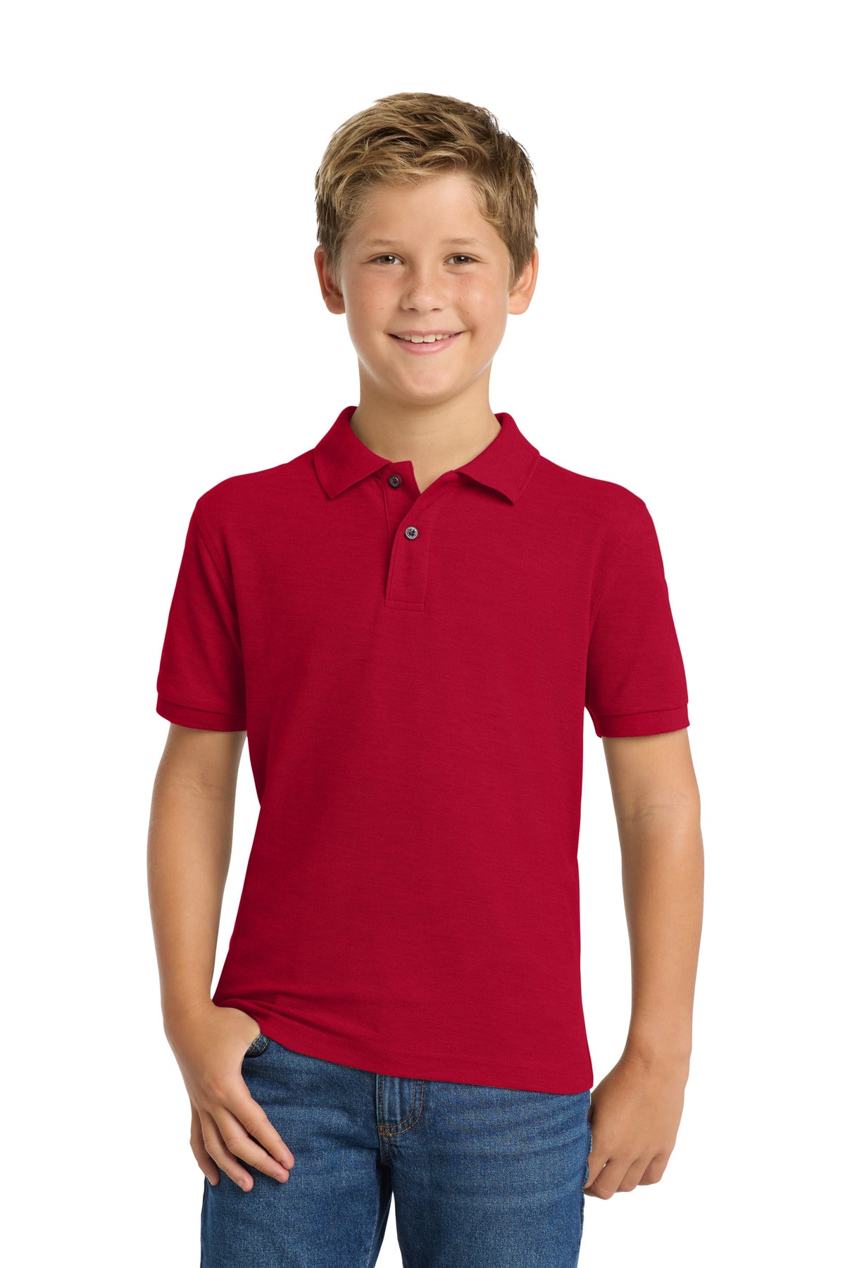 Custom Embroidery or DTF Print - Port Authority ® Youth Silk Touch™ Polo. Y500