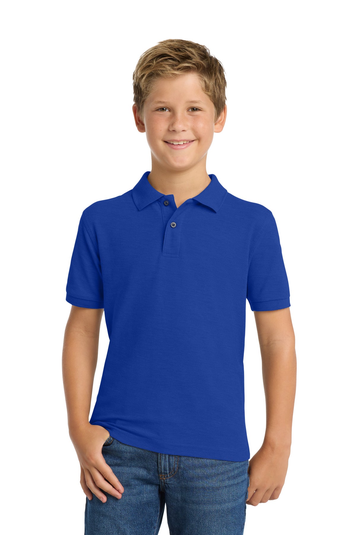Custom Embroidery or DTF Print - Port Authority ® Youth Silk Touch™ Polo. Y500