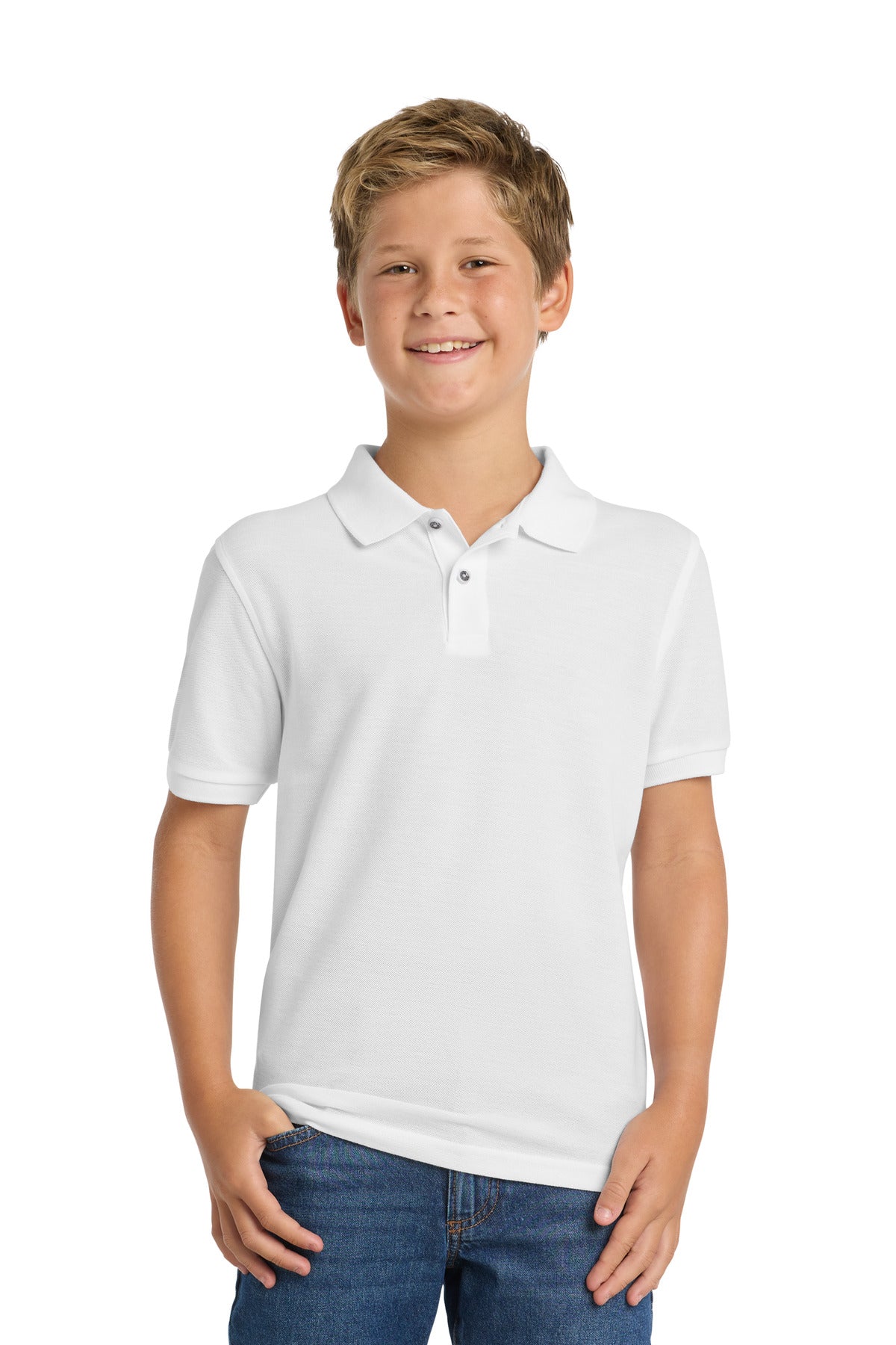 Custom Embroidery or DTF Print - Port Authority ® Youth Silk Touch™ Polo. Y500