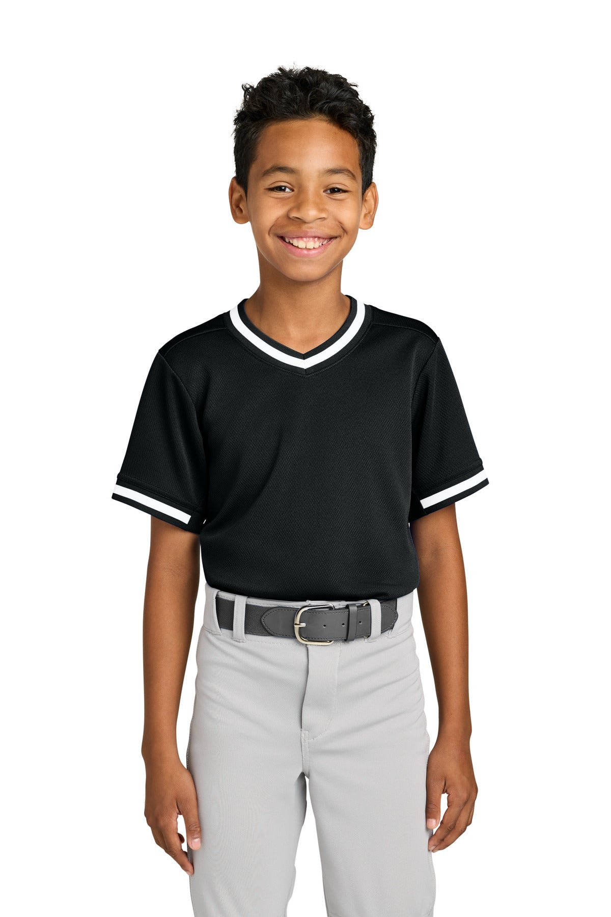 Custom Embroidery or DTF Print - Sport-Tek ® Youth Tough Mesh V-Neck Baseball Jersey YST221