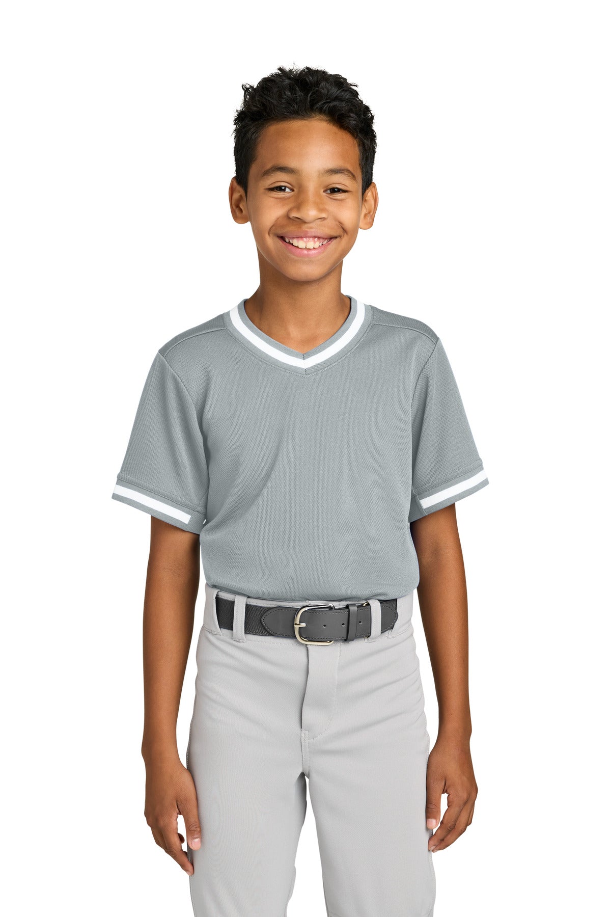 Custom Embroidery or DTF Print - Sport-Tek ® Youth Tough Mesh V-Neck Baseball Jersey YST221