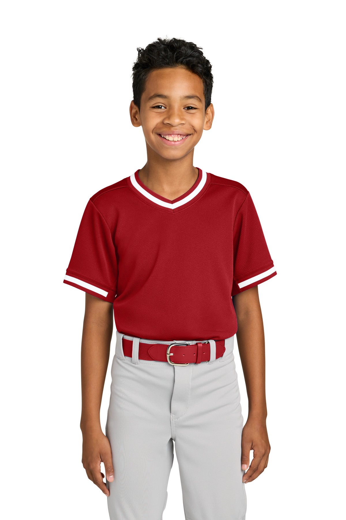 Custom Embroidery or DTF Print - Sport-Tek ® Youth Tough Mesh V-Neck Baseball Jersey YST221
