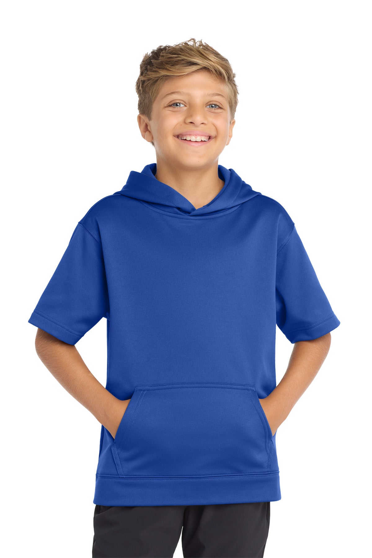 Custom Embroidery or DTF Print - Sport-Tek ® Youth Sport-Wick ® Fleece Short Sleeve Hooded Pullover. YST251
