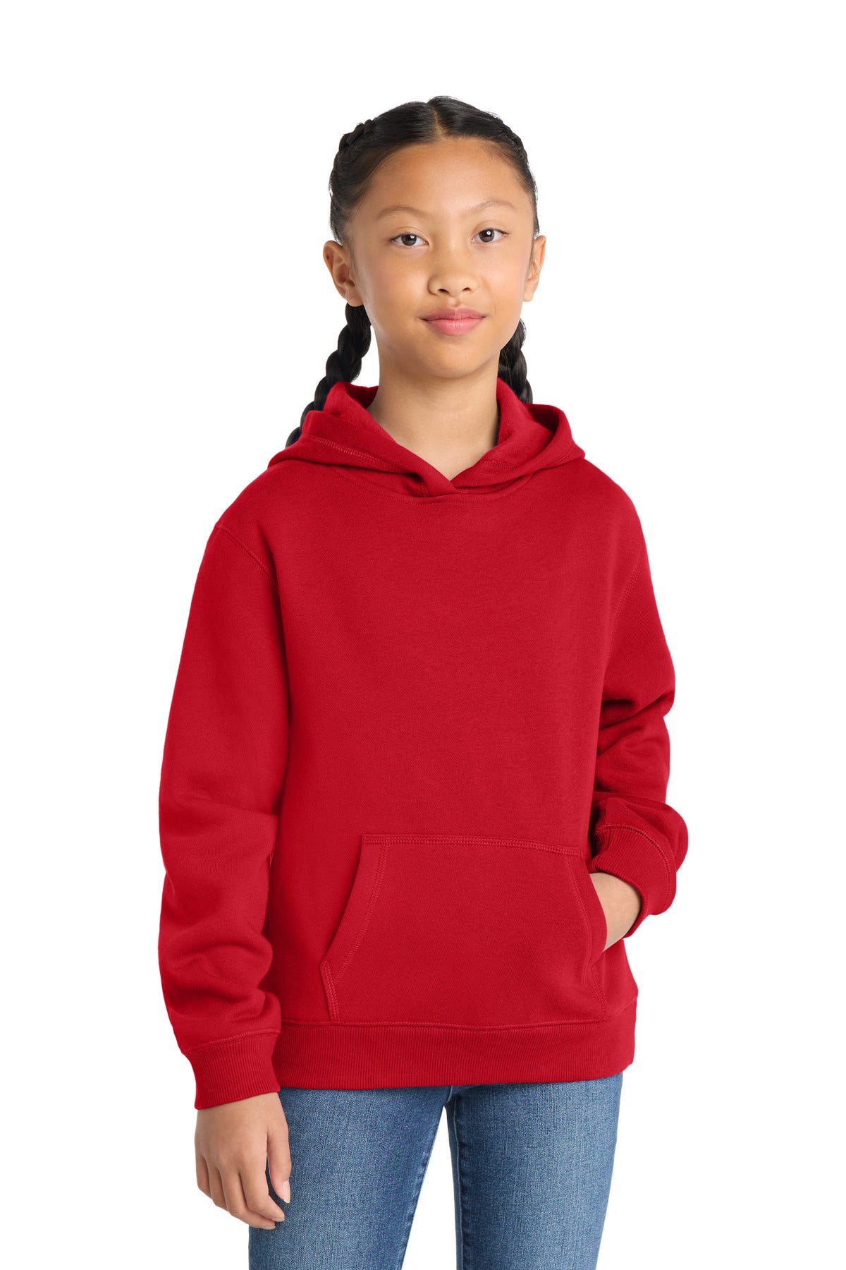 Custom Embroidery or DTF Print - Sport-Tek ® Youth Pullover Hooded Sweatshirt. YST254