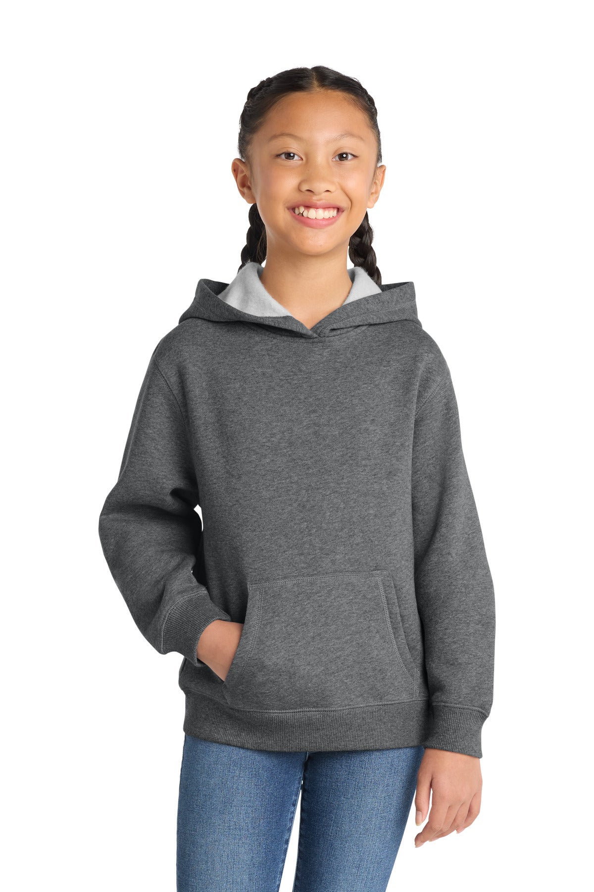 Custom Embroidery or DTF Print - Sport-Tek ® Youth Pullover Hooded Sweatshirt. YST254