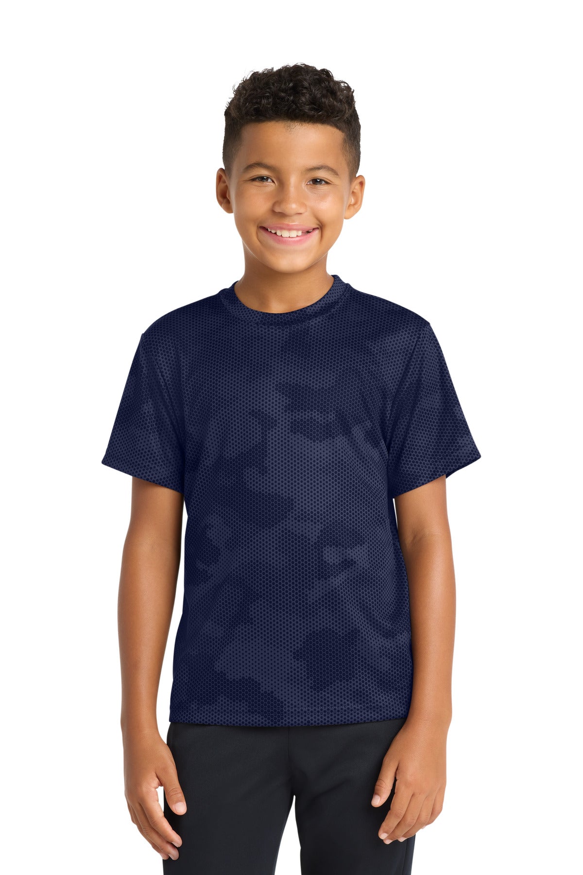 Custom Embroidery or DTF Print - Sport-Tek ® Youth CamoHex Tee. YST370