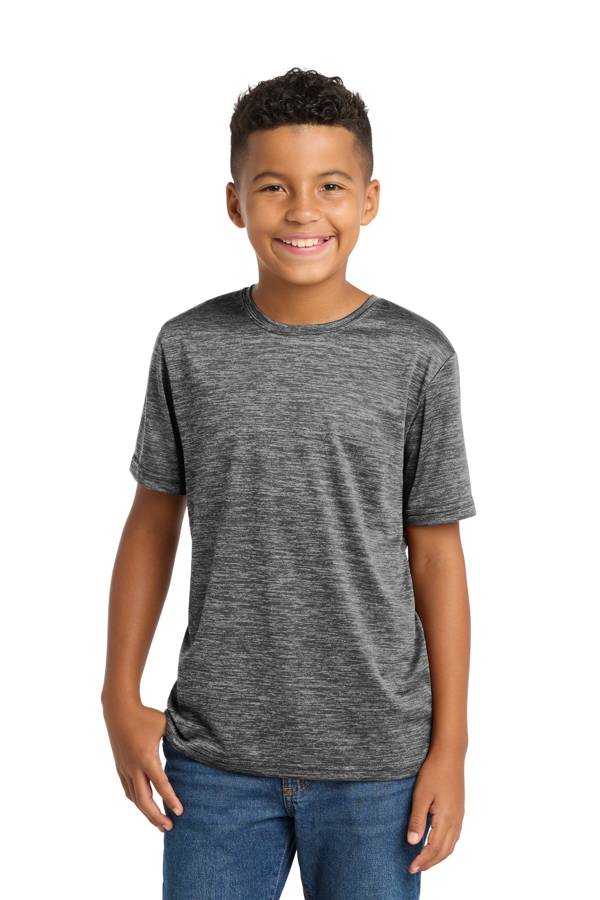 Custom Embroidery or DTF Print - Sport-Tek ® Youth PosiCharge ® Electric Heather Tee. YST390