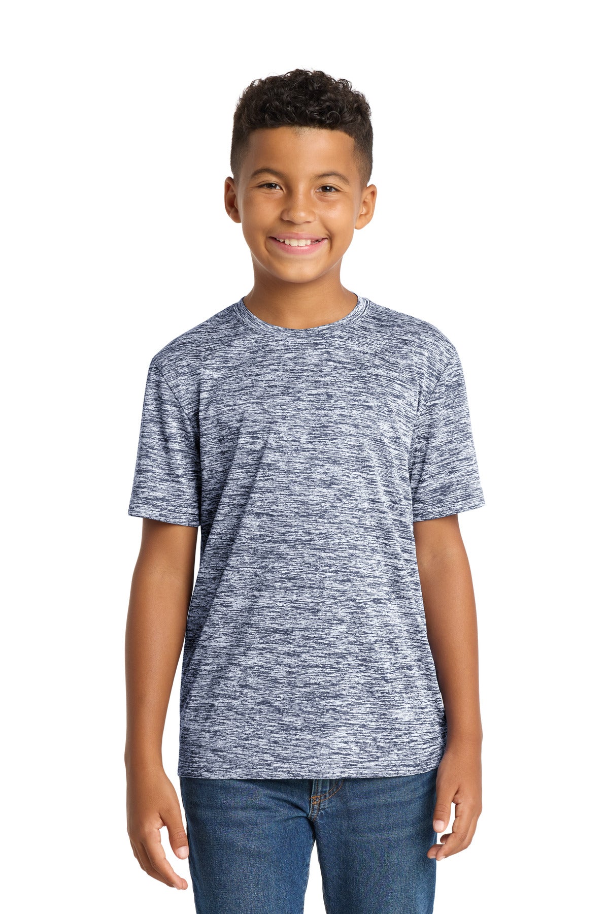 Custom Embroidery or DTF Print - Sport-Tek ® Youth PosiCharge ® Electric Heather Tee. YST390