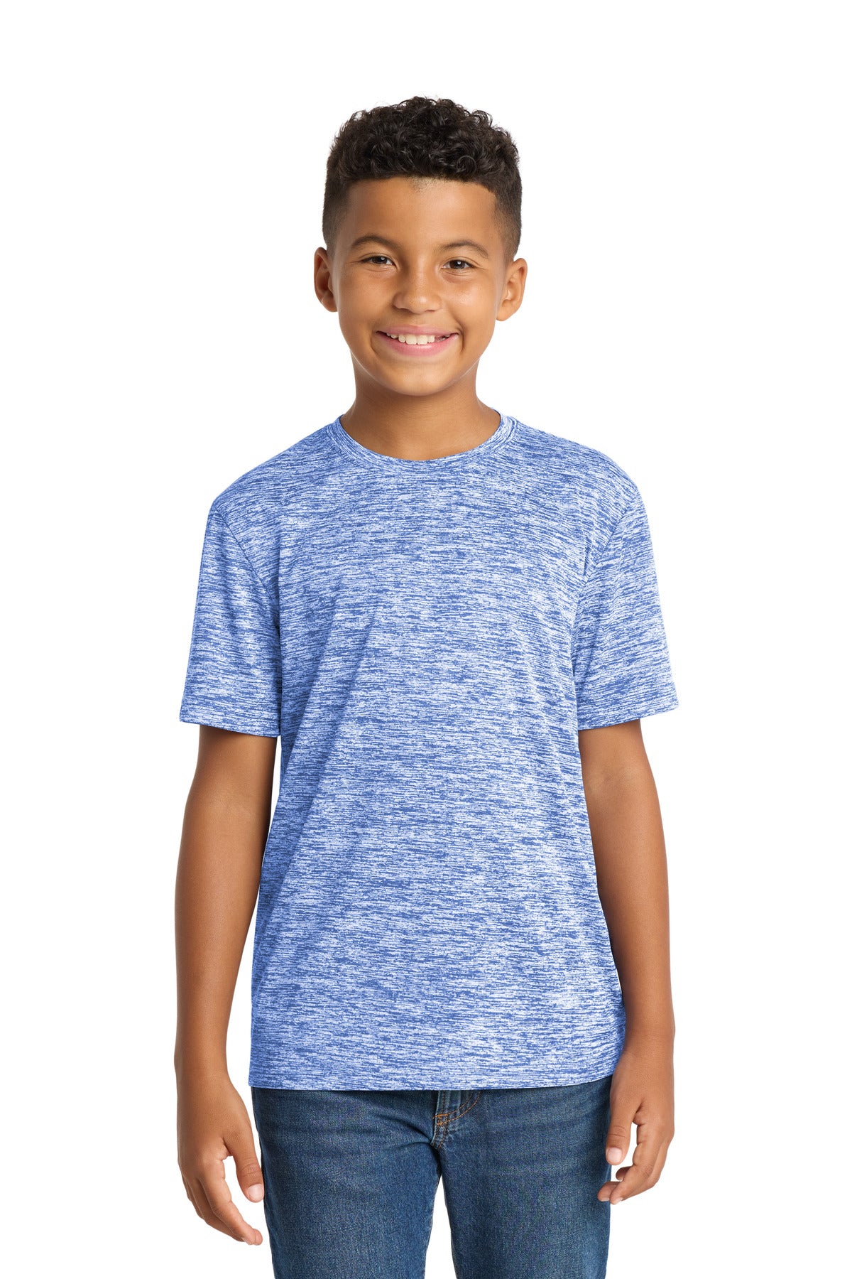 Custom Embroidery or DTF Print - Sport-Tek ® Youth PosiCharge ® Electric Heather Tee. YST390