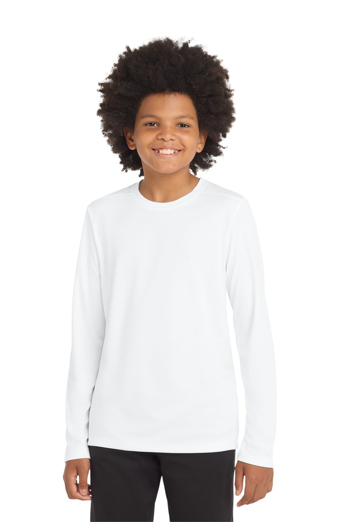 Custom Embroidery or DTF Print - Sport-Tek ® Youth Posi-UV ® Pro Long Sleeve Tee. YST420LS