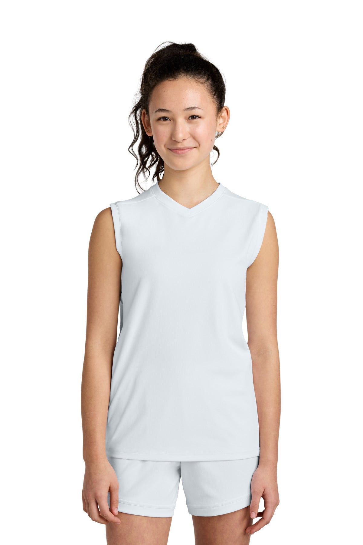 Custom Embroidery or DTF Print - Sport-Tek ® Youth Club Sleeveless V-Neck YST441